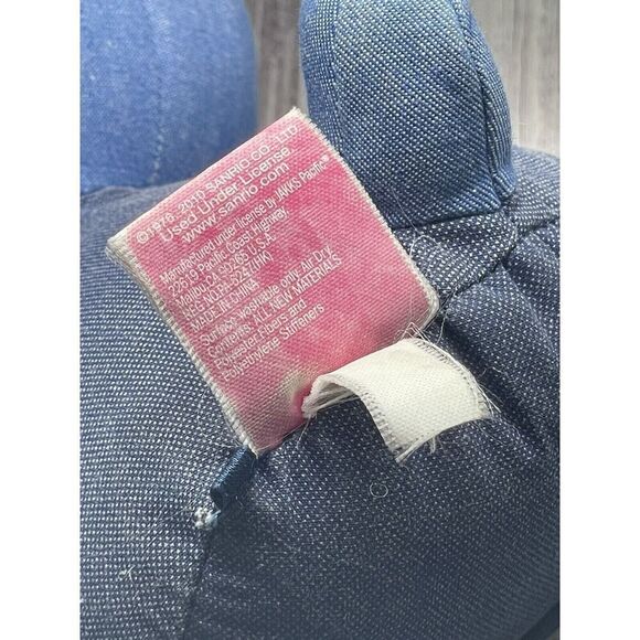 2015 Sanrio Hello Kitty Plush Stuffed Animal in Blue Denim & Overalls 10" Tall - Picture 3 of 5